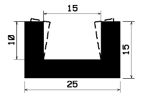 TU1- 2075 - EPDM-Gummi -Profile - U-Profile TU1- 2075 - EPDM-Gummi -Profile - U-Profile