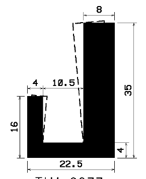 TU1- 2077 - EPDM-Gummi -Profile - U-Profile