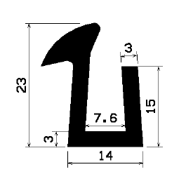 TU1- 2084 - EPDM-Gummi -Profile - U-Profile TU1- 2084 - EPDM-Gummi -Profile - U-Profile