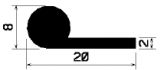 FN 2090 - EPDM-Gummi-Profile - Fahnenprofile bzw. P-Profile