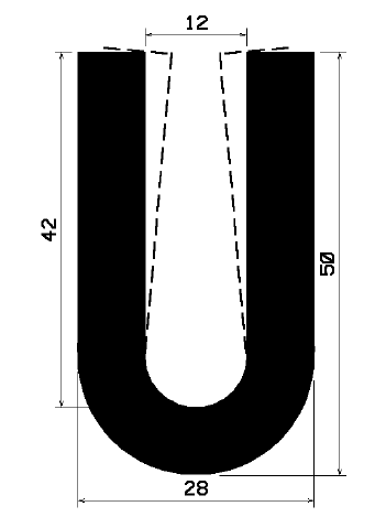TU1- 2091 - EPDM-Gummi -Profile - U-Profile TU1- 2091 - EPDM-Gummi -Profile - U-Profile