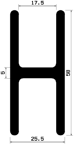 H 0836 - EPDM-Kautschukprofile - H-Profile