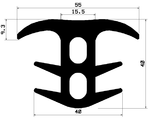 18780370KG - EPDM Gummi-Profile - Abdeckung und T-Profile 18780370KG - EPDM Gummi-Profile - Abdeckung und T-Profile