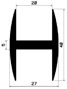 H 2183 - silicone  profiles - H-profiles