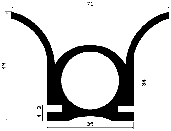 RT 2199 - EPDM gumiprofilok - Gördülő ajtó - ujjvédő profilok