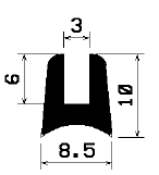 TU1- 2220 - EPDM-Gummi -Profile - U-Profile