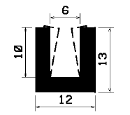 -TU1- 2301 1B= 100 m - EPDM-Gummi -Profile - U-Profile -TU1- 2301 1B= 100 m - EPDM-Gummi -Profile - U-Profile