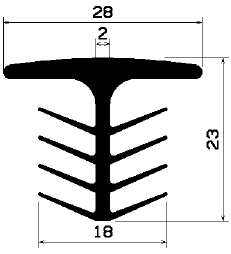 FA 0904 1B= 25 m - Gummiprofile unter 100 Lfm Bedarf - Abdeckung und T-Profile FA 0904 1B= 25 m - Gummiprofile unter 100 Lfm Bedarf - Abdeckung und T-Profile