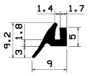 TU1- 2416 - gumiprofilok - U alakú profilok