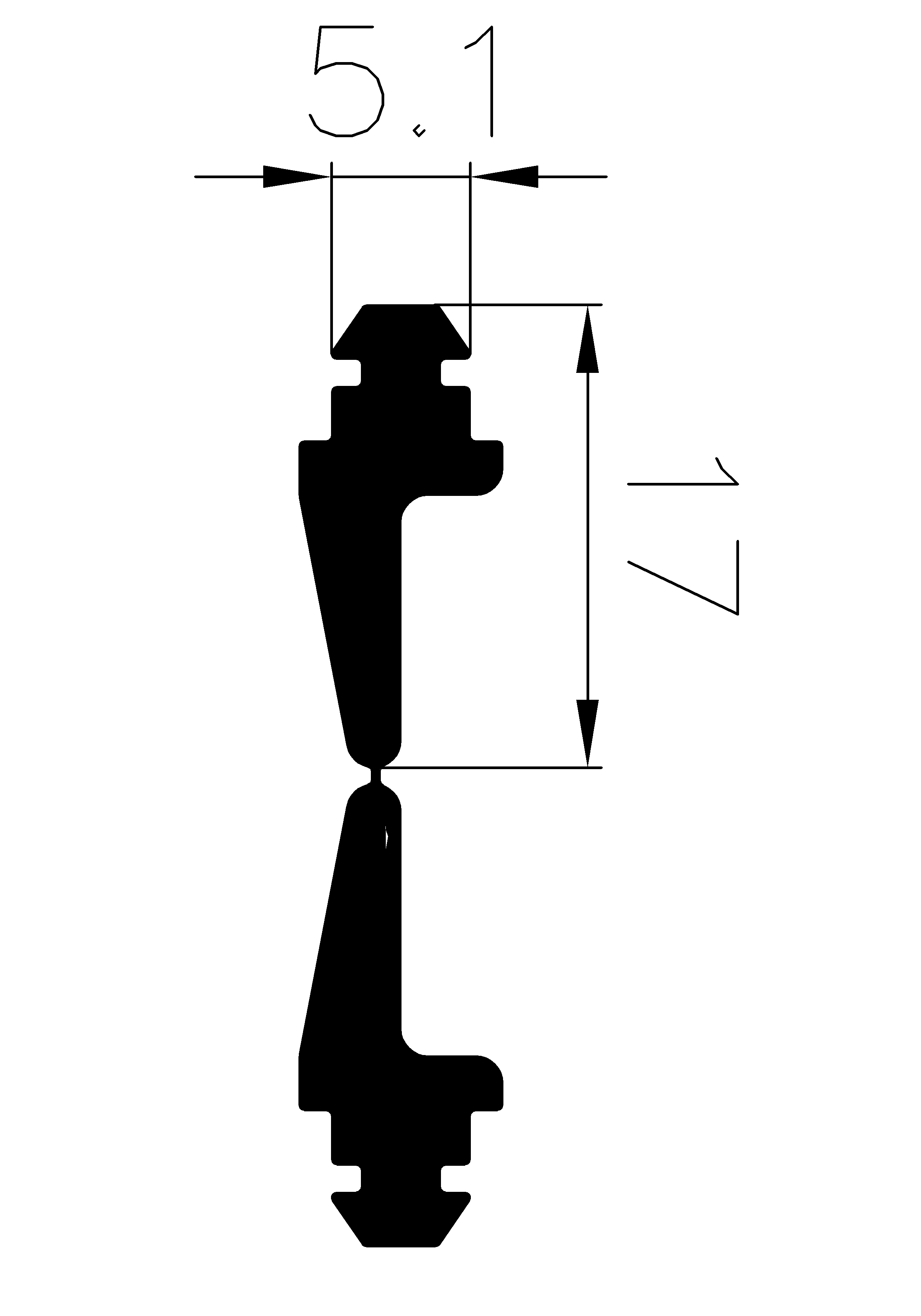 8180365KG - EPDM Gummi-Profile - Abdeckung und T-Profile