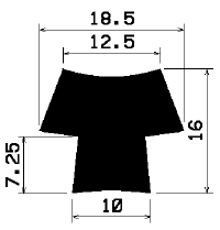 T 2419 - EPDM Gummi-Profile - Abdeckung und T-Profile