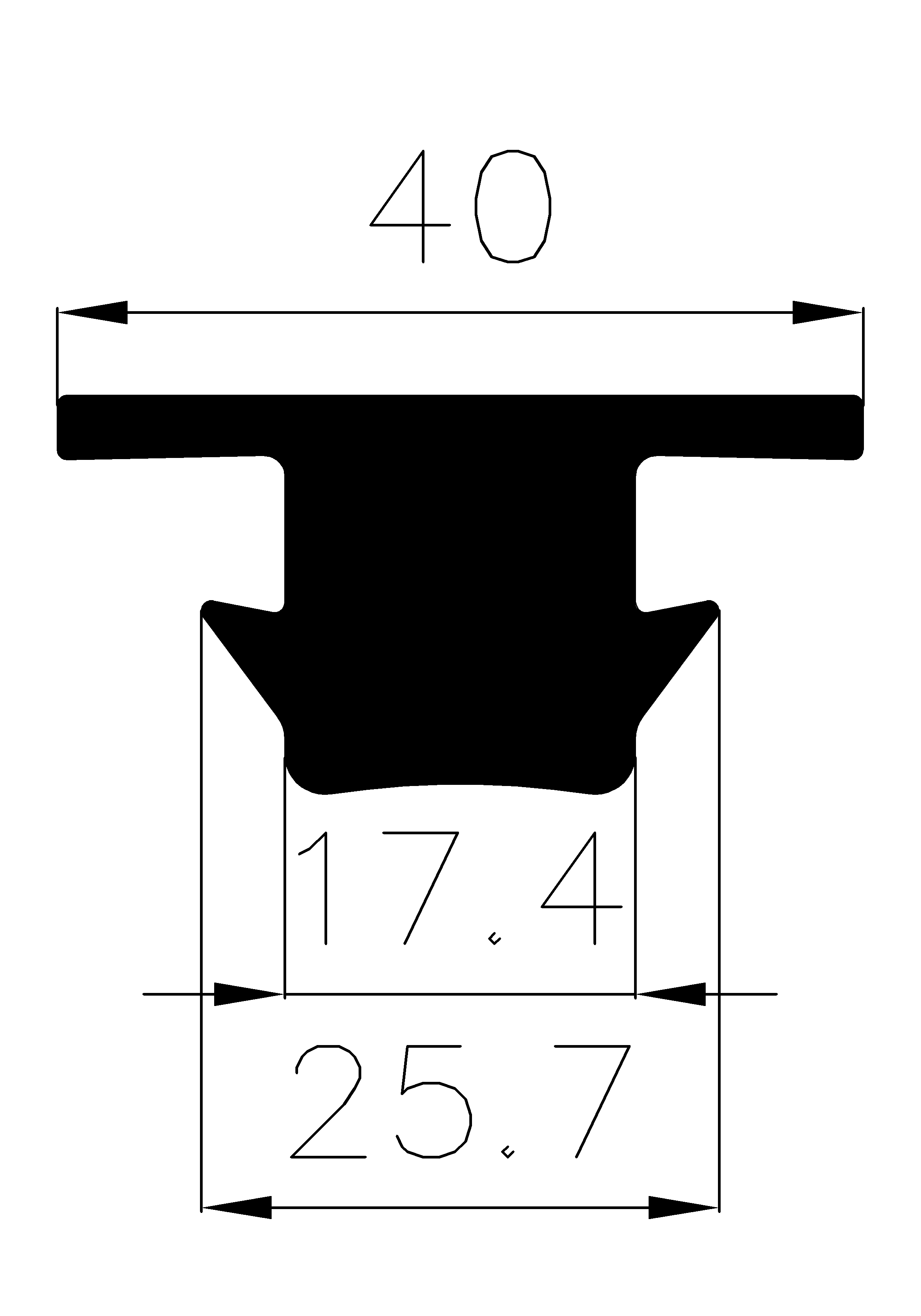 8460360KG - EPDM Gummi-Profile - Abdeckung und T-Profile