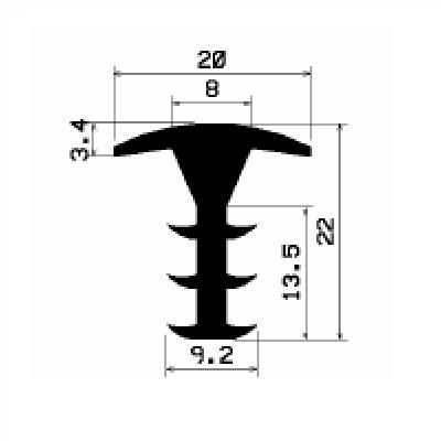 FA 2653 - EPDM Gummi-Profile - Abdeckung und T-Profile