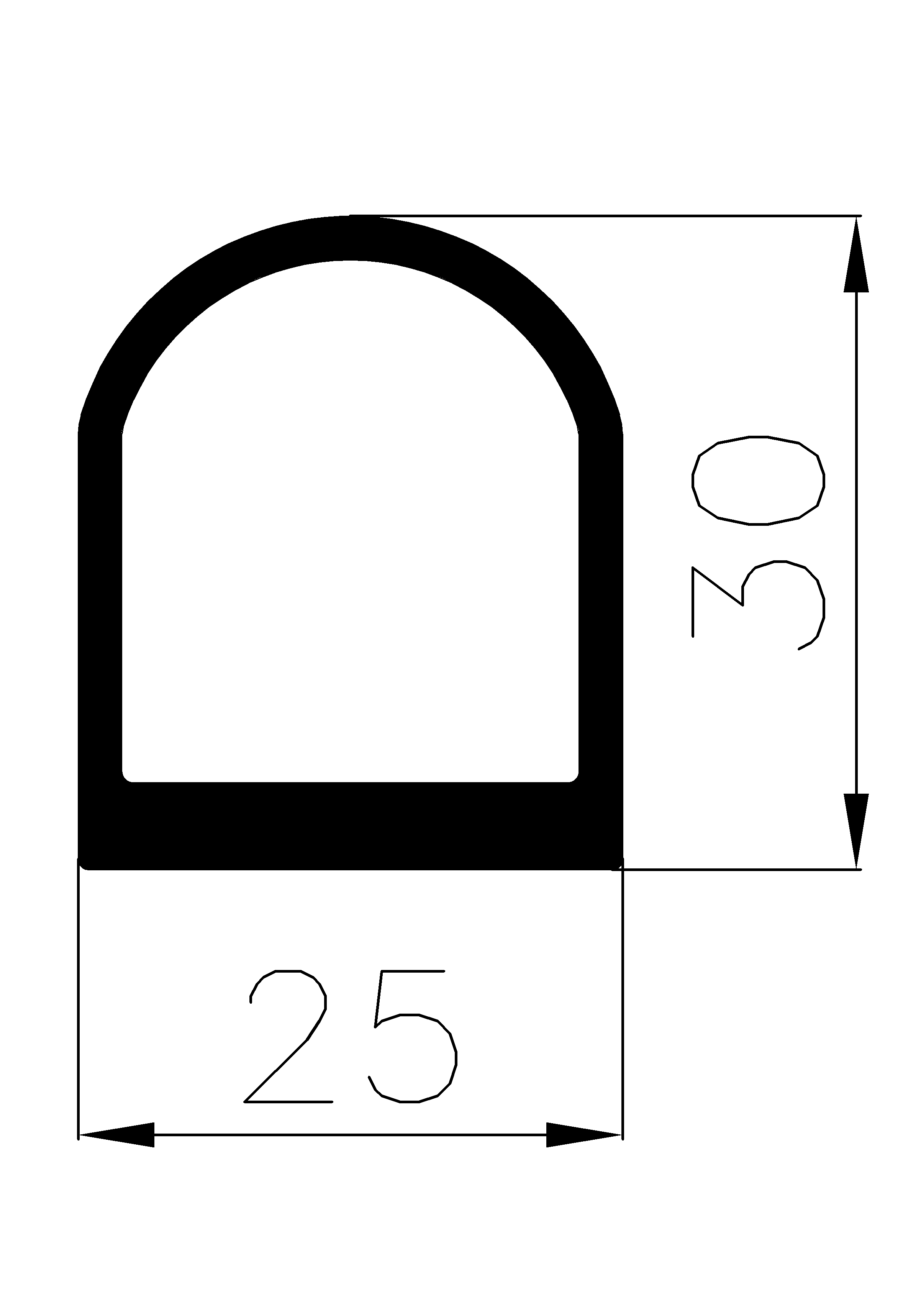 Gummiprofile Halbrundprofile / D-Profile EPDM-Profile 8980160KG