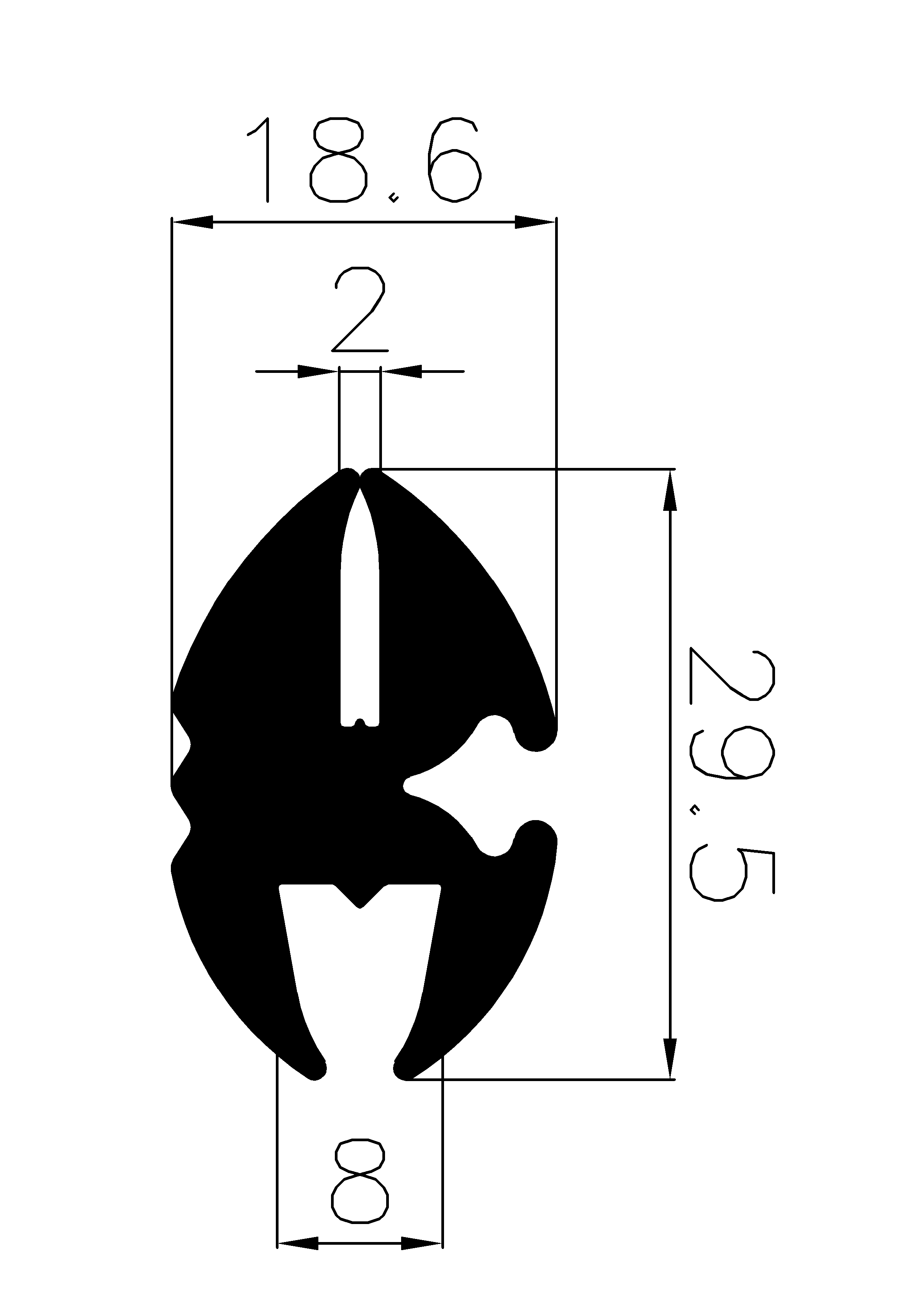 9340170KG - feszítő EPDM gumiprofilok - Rögzítő és feszítő profilok