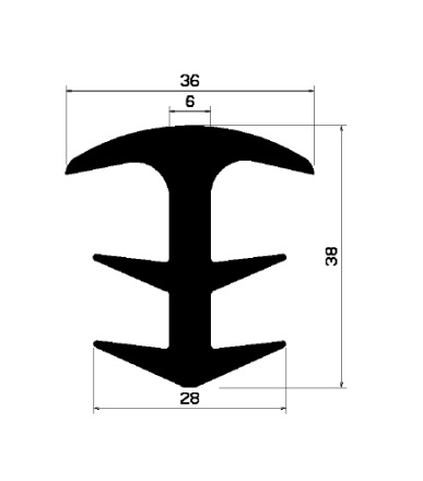 8950370KG - rubber profiles - Cover and T-profiles