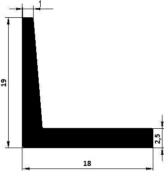 WI - G062 19×18 mm - Gummi-„L”-Profil - Winkelprofile / L-Profile