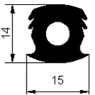 HR - G151 14×15 mm - EPDM-Gummiprofile - Halbrundprofile / D-Profile