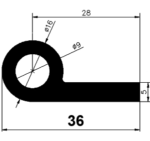 FN - G191 - EPDM-Gummi-Profile - Fahnenprofile bzw. P-Profile