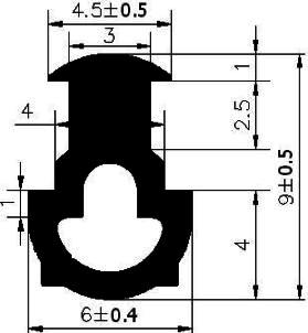 AU G278 - EPDM gumiprofilok - Távtartó és ütköző profilok