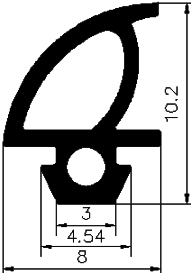 Z1 - G292 8×10,2 mm - Gummiprofile - Türscheiben- Fensterdichtungsprofile Z1 - G292 8×10,2 mm - Gummiprofile - Türscheiben- Fensterdichtungsprofile