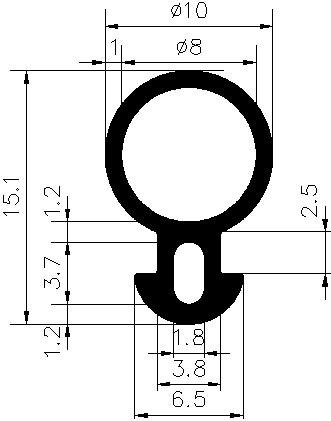 AU - G336 - EPDM-Gummiprofile - Auflageprofile / Pufferprofile