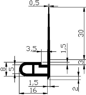 FN - G433 - EPDM-Gummi-Profile - Fahnenprofile bzw. P-Profile FN - G433 - EPDM-Gummi-Profile - Fahnenprofile bzw. P-Profile