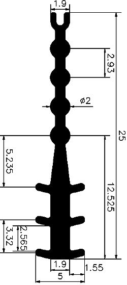 SO - G491 25×5 mm - Weitere Isolier-und Dichtungsprofile