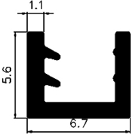 TU1 - G521 5,6×6,7 mm - Silikon Profile - U-Profile