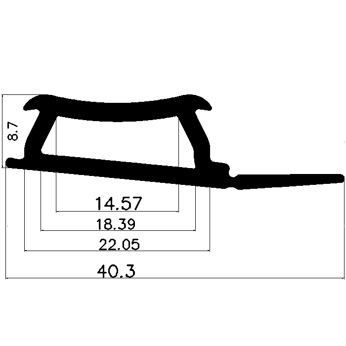 Z1 - G524 40,3×11,3 mm - Gummiprofile - Türscheiben- Fensterdichtungsprofile Z1 - G524 40,3×11,3 mm - Gummiprofile - Türscheiben- Fensterdichtungsprofile