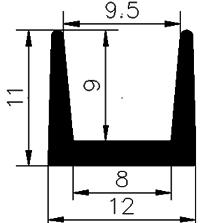 TU1 - G541 - gumiprofilok - U alakú profilok