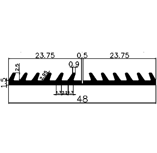 F - G545 48×4 mm - EPDM gumiprofilok - Fektető és szigetelő gumiprofilok