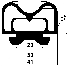 RT - G552 41×24 mm - EPDM-Kautschukprofile - Rolltor- und Fingerschutzprofile RT - G552 41×24 mm - EPDM-Kautschukprofile - Rolltor- und Fingerschutzprofile