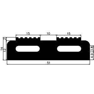 AU G557 - EPDM-Gummiprofile - Auflageprofile / Pufferprofile