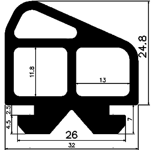 RT - G566 - EPDM gumiprofilok - Gördülő ajtó - ujjvédő profilok