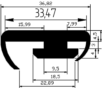 RT G585 - EPDM gumiprofilok - Gördülő ajtó - ujjvédő profilok