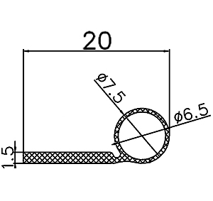 FN - G602 - silicone  profiles - Flag or 'P' profiles