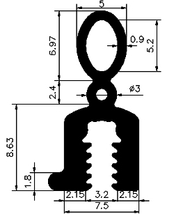 Z1 - G612 - Silikongummi-Profile - Türscheiben- Fensterdichtungsprofile Z1 - G612 - Silikongummi-Profile - Türscheiben- Fensterdichtungsprofile