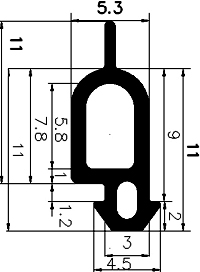 Z1 - G621 - Gummiprofile - Türscheiben- Fensterdichtungsprofile Z1 - G621 - Gummiprofile - Türscheiben- Fensterdichtungsprofile