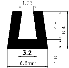 TU1 - G629 - gumiprofilok - U alakú profilok