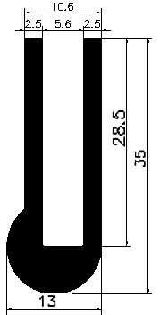 TU1 - G643 - EPDM-Gummi -Profile - U-Profile