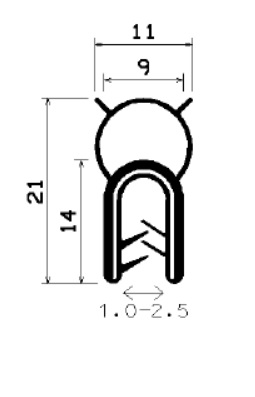 SD-0248 - with coextruded metal insert - Edge protection profiles