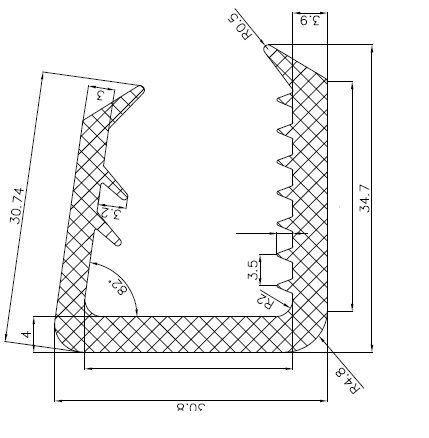 10270365KG - EPDM-Gummi -Profile - U-Profile 10270365KG - EPDM-Gummi -Profile - U-Profile