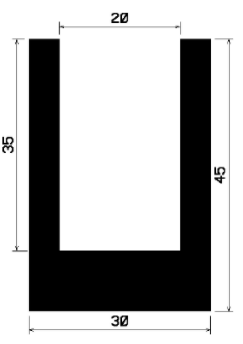 TU1- 0756 - EPDM-Gummi -Profile - U-Profile TU1- 0756 - EPDM-Gummi -Profile - U-Profile