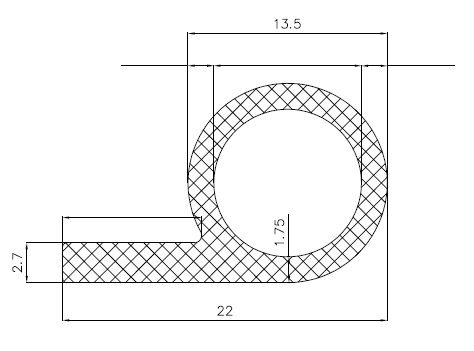 8920170KG - EPDM-Gummi-Profile - Fahnenprofile bzw. P-Profile