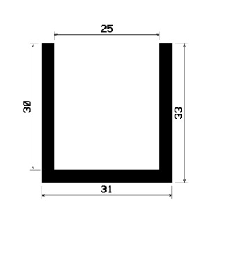 15250365KG - EPDM-Gummi -Profile - U-Profile 15250365KG - EPDM-Gummi -Profile - U-Profile