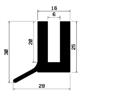 TU1- 0948 - EPDM-Gummi -Profile - U-Profile TU1- 0948 - EPDM-Gummi -Profile - U-Profile
