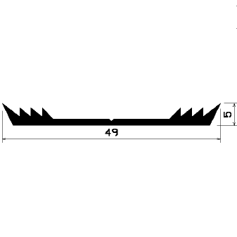 F - 0414 1B= 50 m - EPDM gumiprofilok - Fektető és szigetelő gumiprofilok