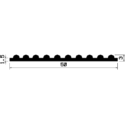 F - 1287 1B= 50 m - EPDM-Profile - Schutzmaskenprofile