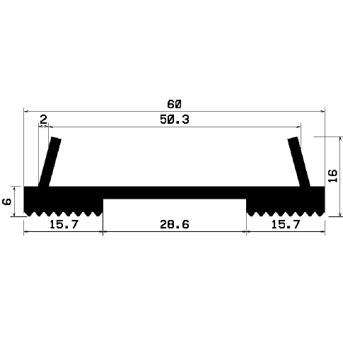 F - 2005 1B= 25 m - EPDM-Profile - Schutzmaskenprofile